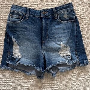 Guess Blue Distressed Jean Shorts
